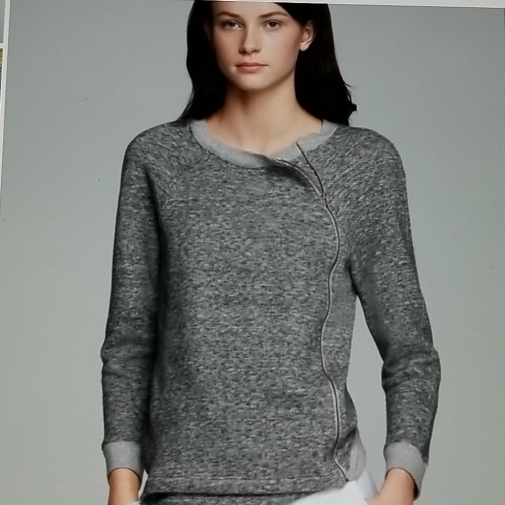 Theory heather gray Sonan zip sweatshirt jacket SZ Lg